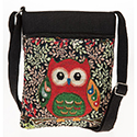 Owl Flat Shoulder Bag Black